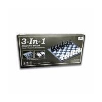 3-In-1 Magnetic & Folding Chess/Checkers/Backgammon