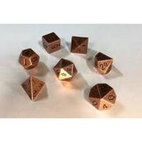 Dice Set Metal Polyhedral Copper