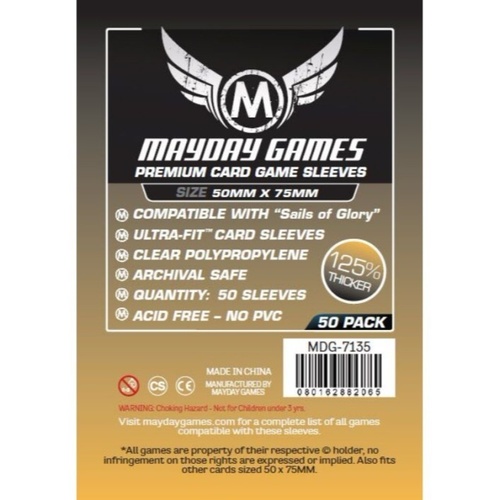 Mayday 7135 - Premium Custom Card Sleeves (Pack of 50) - 50 X 75 MM