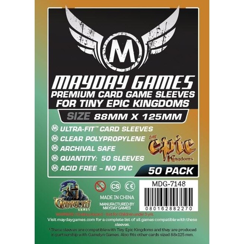 Mayday 7148 - Premium Custom Tiny Epic Kingdoms Card Sleeves (Pack of 50) - 88 X 125 MM