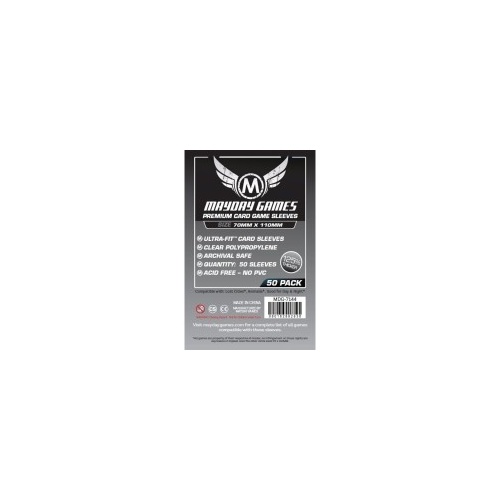 Mayday 7144 - Premium Magnum Silver Card Sleeves (Pack of 50) - 70 X 110 MM
