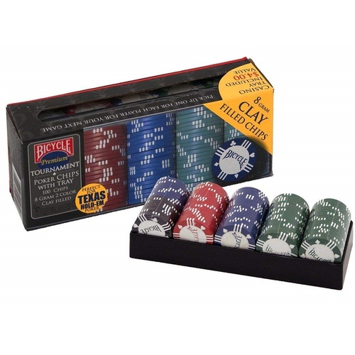 Bicycle Premium Tournament Poker Chips with Tray