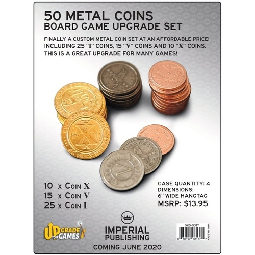 50 Metal Coins Board Game Upgrade Set
