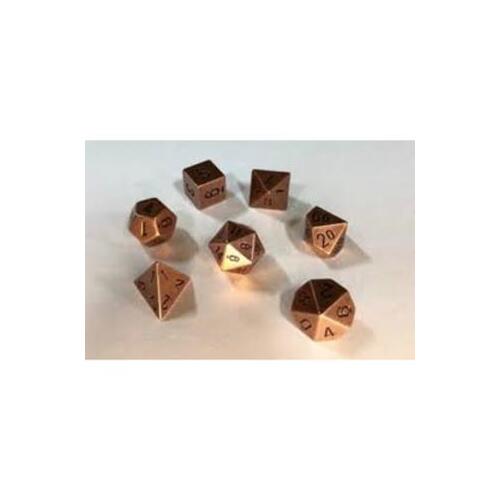Dice Set Metal Polyhedral Copper