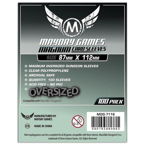 Mayday 7116 - Magnum Oversized Dungeon Sleeves (Pack of 100) - 87 X 112 MM