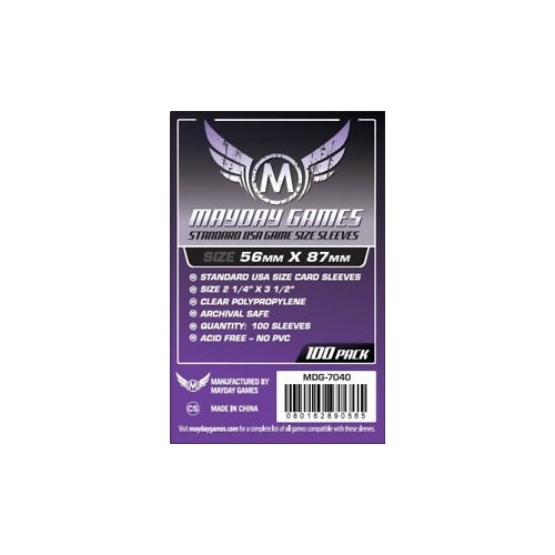 Mayday 7040 - Standard USA Card Sleeves (Pack of 100) - 56 MM X 87 MM