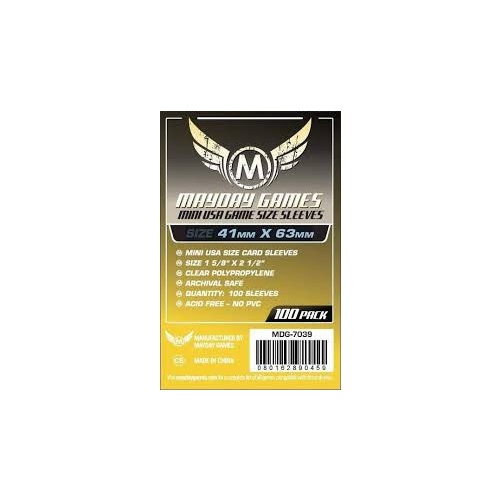 Mayday 7039 - Standard Mini USA Card Sleeves (Pack of 100) - 41 x 63 MM